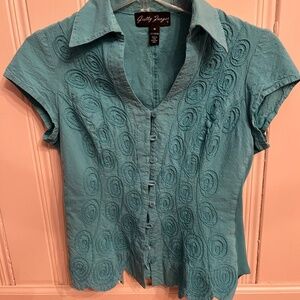 Top Short Sleeve Button Down
